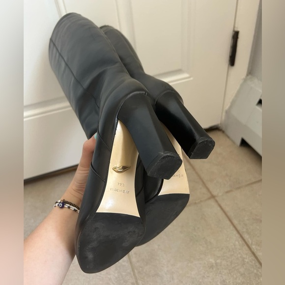 Diane von Furstenberg DVF Gladyss Black Real Leather Knee High Boots size 7.5 - Picture 8 of 9